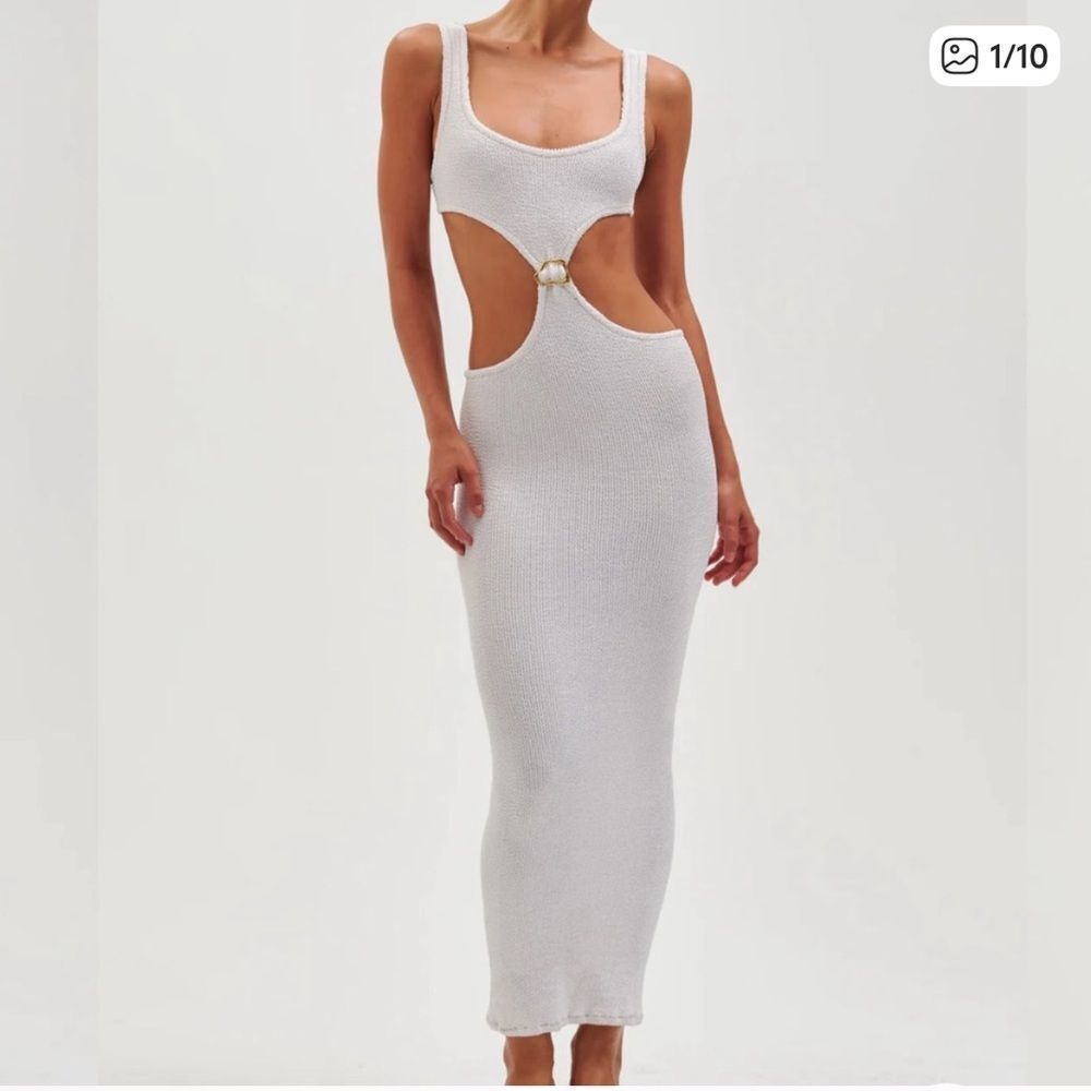 Ronny Kobo x Reina Olga - Augusta Midi Dress in White